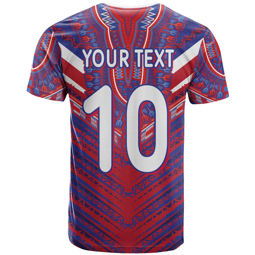 Custom Haiti National Football T-Shirt Dashiki Sporty Style Graphic Tee