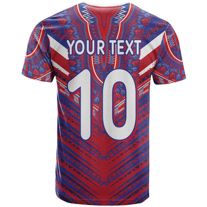 Custom Haiti National Football T-Shirt Dashiki Sporty Style Graphic Tee