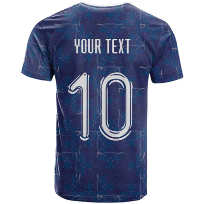 Custom Haiti National Football T-Shirt Haiti Emblems Motif Graphic Tee