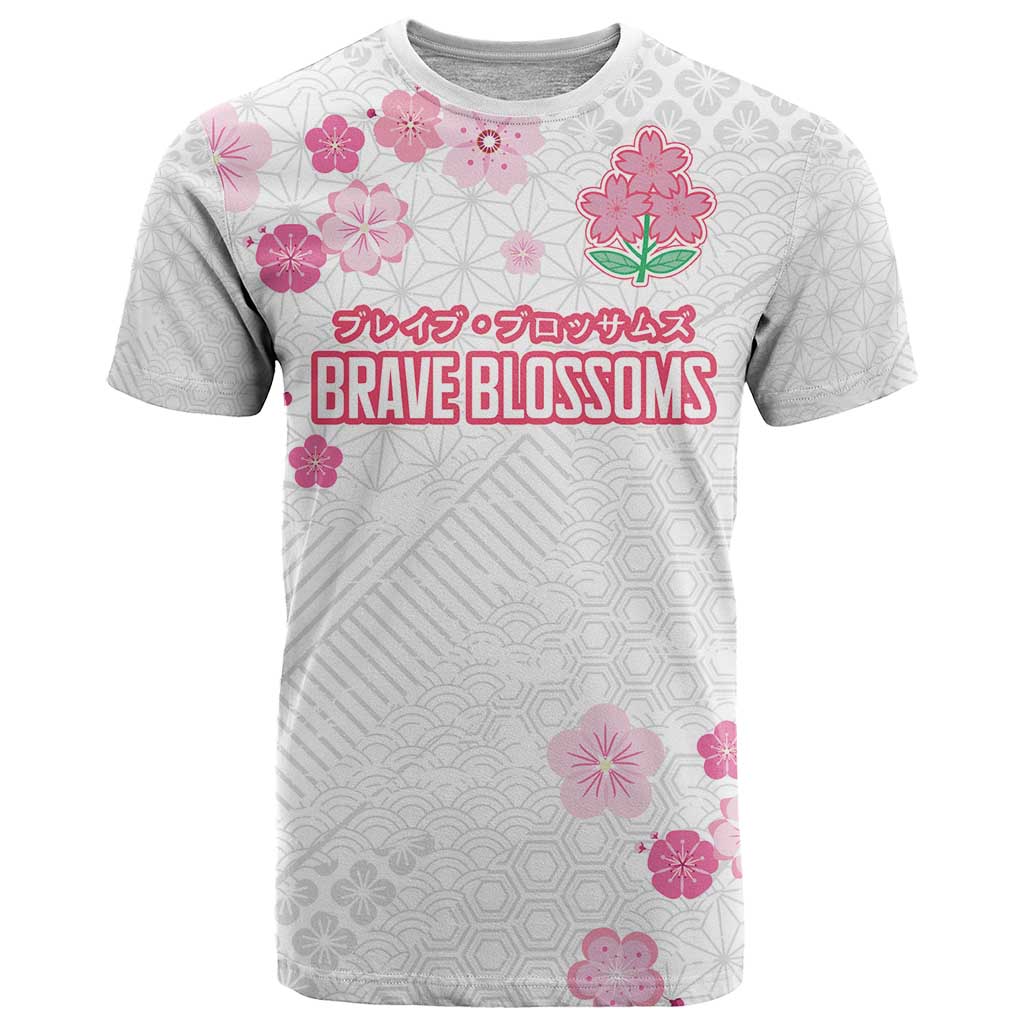 Custom Rugby Japan T-Shirt The Champion Brave Blossoms White Color Graphic Tee
