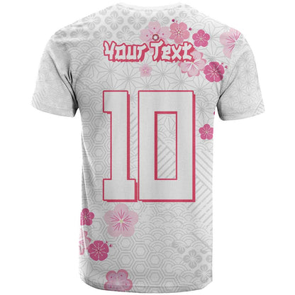 Custom Rugby Japan T-Shirt The Champion Brave Blossoms White Color Graphic Tee