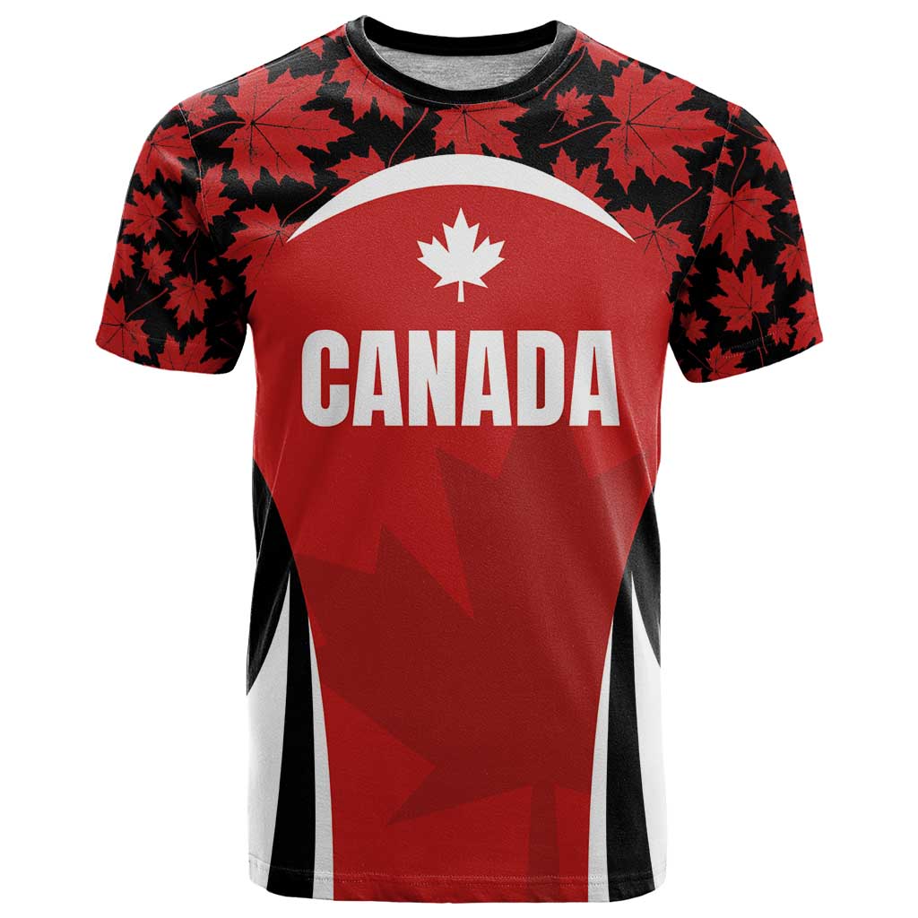 Custom Canada Pacific Rugby 2024 T-Shirt Maple Pattern Jersey Graphic Tee