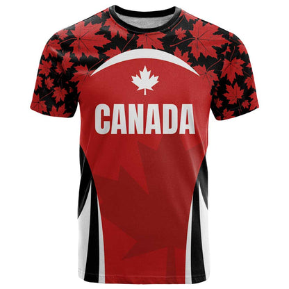 Custom Canada Pacific Rugby 2024 T-Shirt Maple Pattern Jersey Graphic Tee