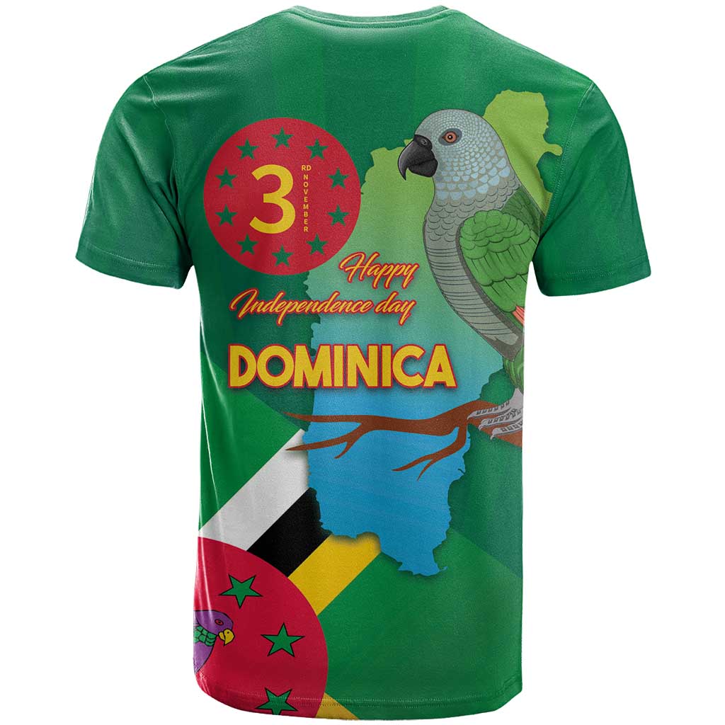 Dominica Independence Day T-Shirt Imperial Amazon With National Flag and Map Graphic Tee