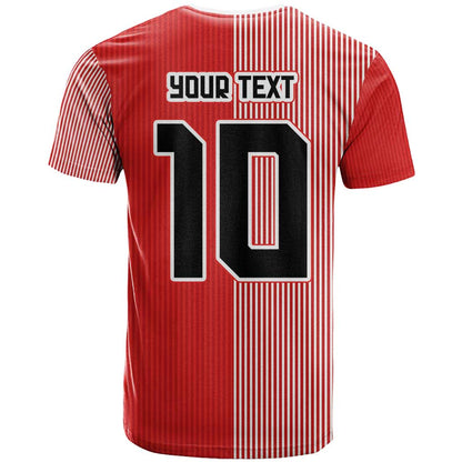 Custom Denmark National Football T-Shirt The Red and Whites Sporty Style Graphic Tee