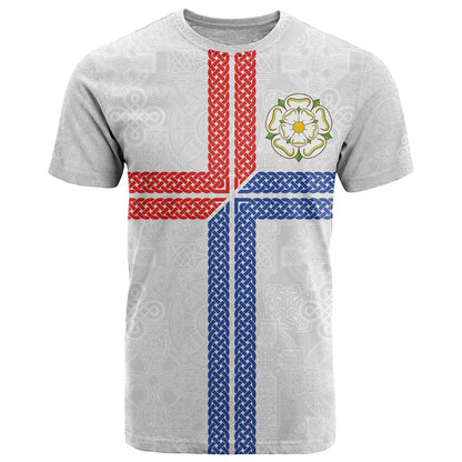 Personalized Yorkshire Celtic Heritage T-Shirt Cross Style Graphic Tee