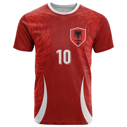Custom Albania National Football T-Shirt The Wings Sporty Style Graphic Tee