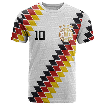 Custom Germany National Football T-Shirt Inspired German Flag and Bavarian Renaissance Motifs Graphic Tee
