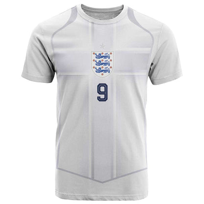 Custom England National Football T-Shirt The Three Lions-Sporty T90 Style Graphic Tee