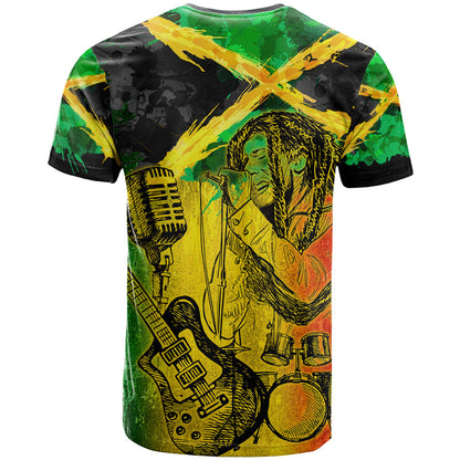 Jamaican Reggae Singer T-Shirt B-Marley Reggae Grunge Graphic Tee