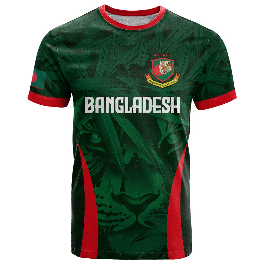 Custom Bangladesh Cricket T-Shirt The Tigers Green-Red Glory Graphic Tee