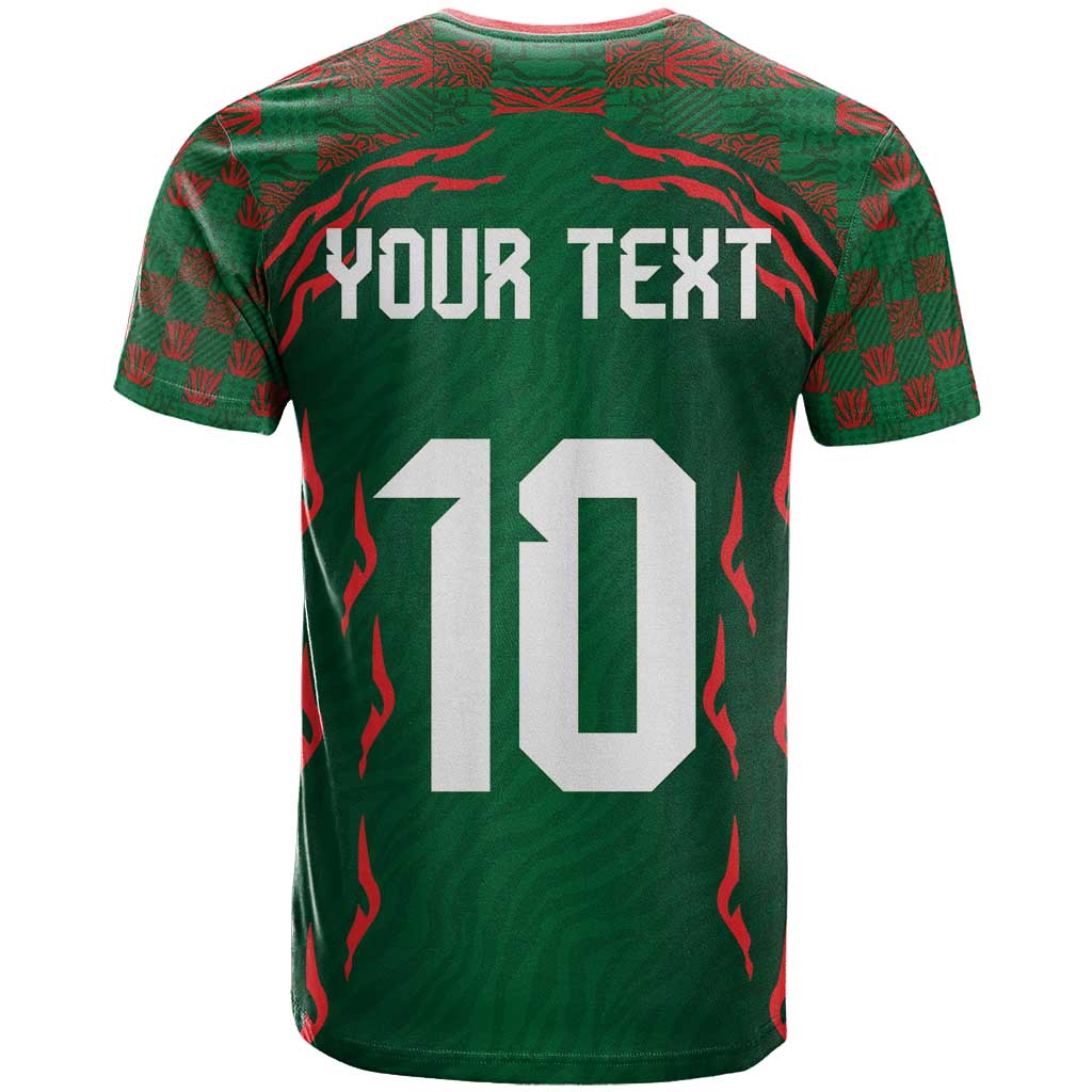 Custom Bangladesh Football T-Shirt Bengal Tigers Green-Red Warriors Graphic Tee