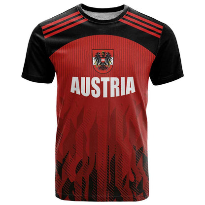 Custom Austria Football 2024 Go Champion T-Shirt Home Color Graphic Tee