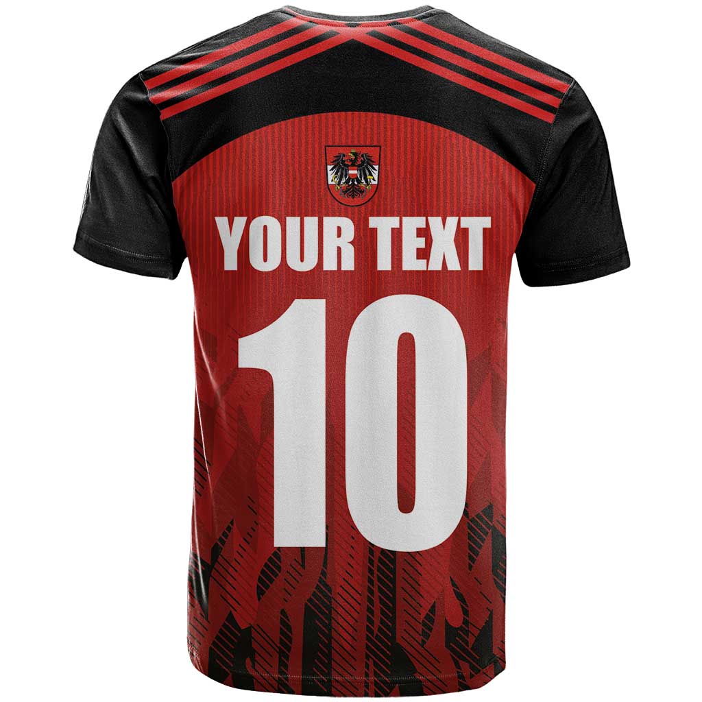 Custom Austria Football 2024 Go Champion T-Shirt Home Color Graphic Tee