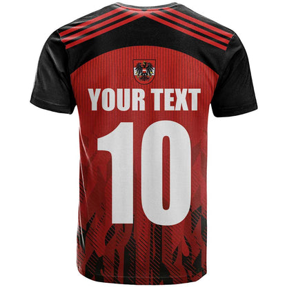 Custom Austria Football 2024 Go Champion T-Shirt Home Color Graphic Tee