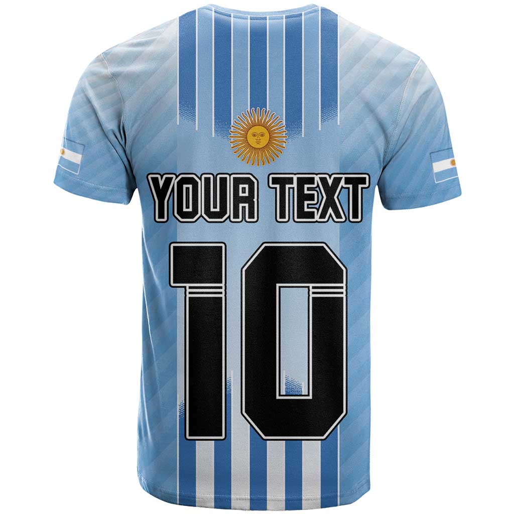 Custom Argentina Football T-Shirt The Trophy Vamos La Albiceleste Graphic Tee