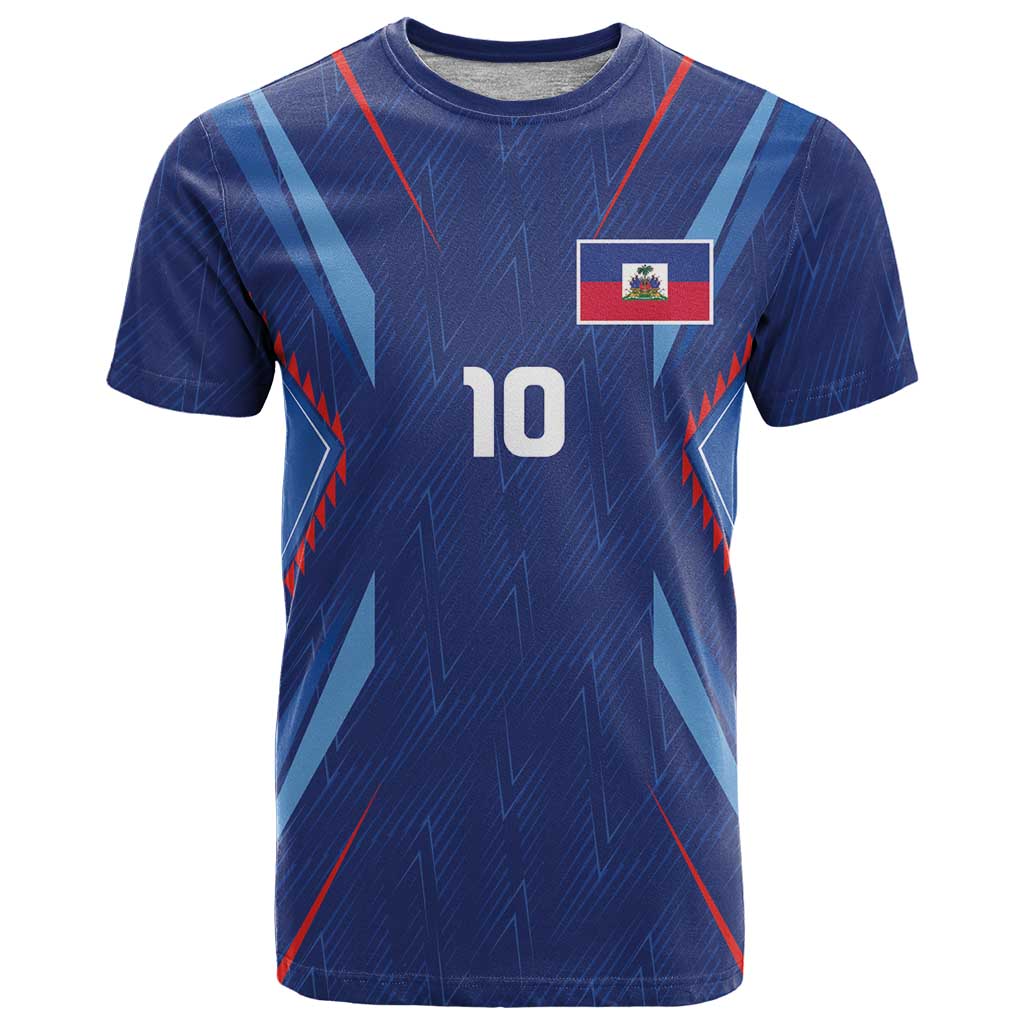 Custom Haiti National Football T-Shirt Sporty Style Graphic Tee