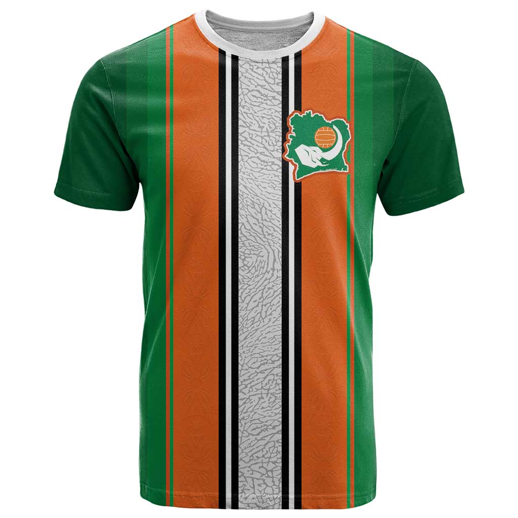 Custom Ivory Coast National Football T-Shirt Les Elephants-Striped Sport Style Graphic Tee