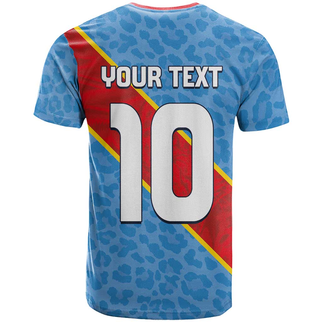 Custom DR Congo National Football T-Shirt Leopards Power Graphic Tee
