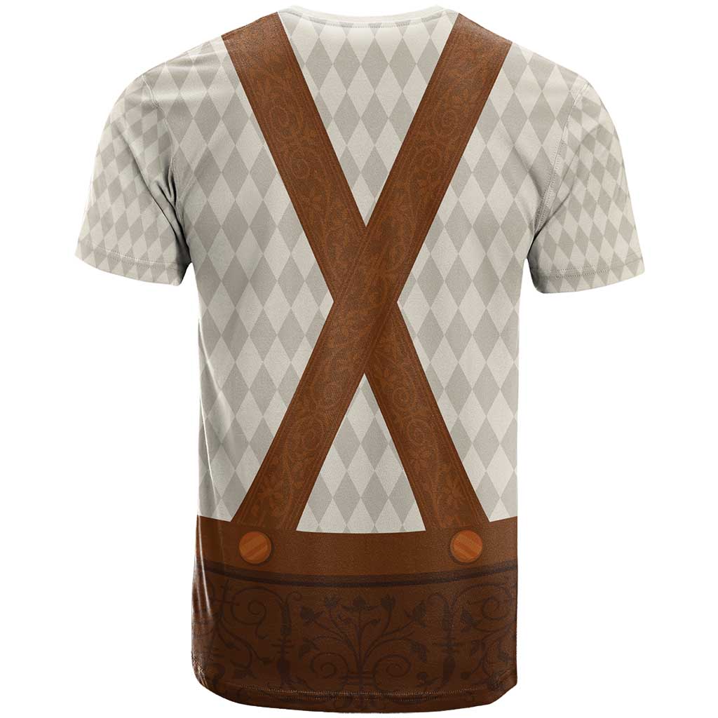 Traditional German Costume - Lederhosen T-Shirt Old Vintage Bavarian Pattern Graphic Tee