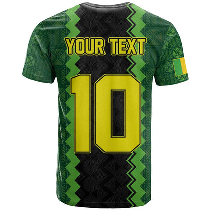 Custom Mali Football T-Shirt Les Aigles-Green Gold and Red Graphic Tee