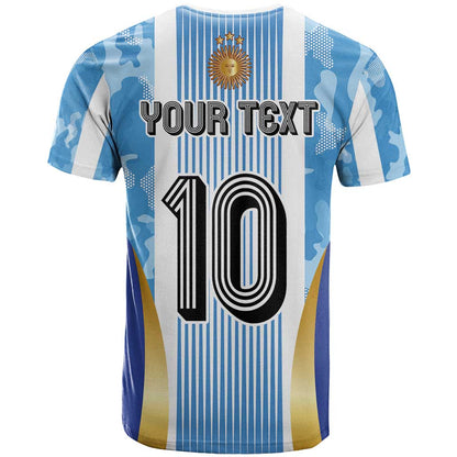 Custom Argentina Football T-Shirt La Albiceleste Three Times The Best in The World Graphic Tee