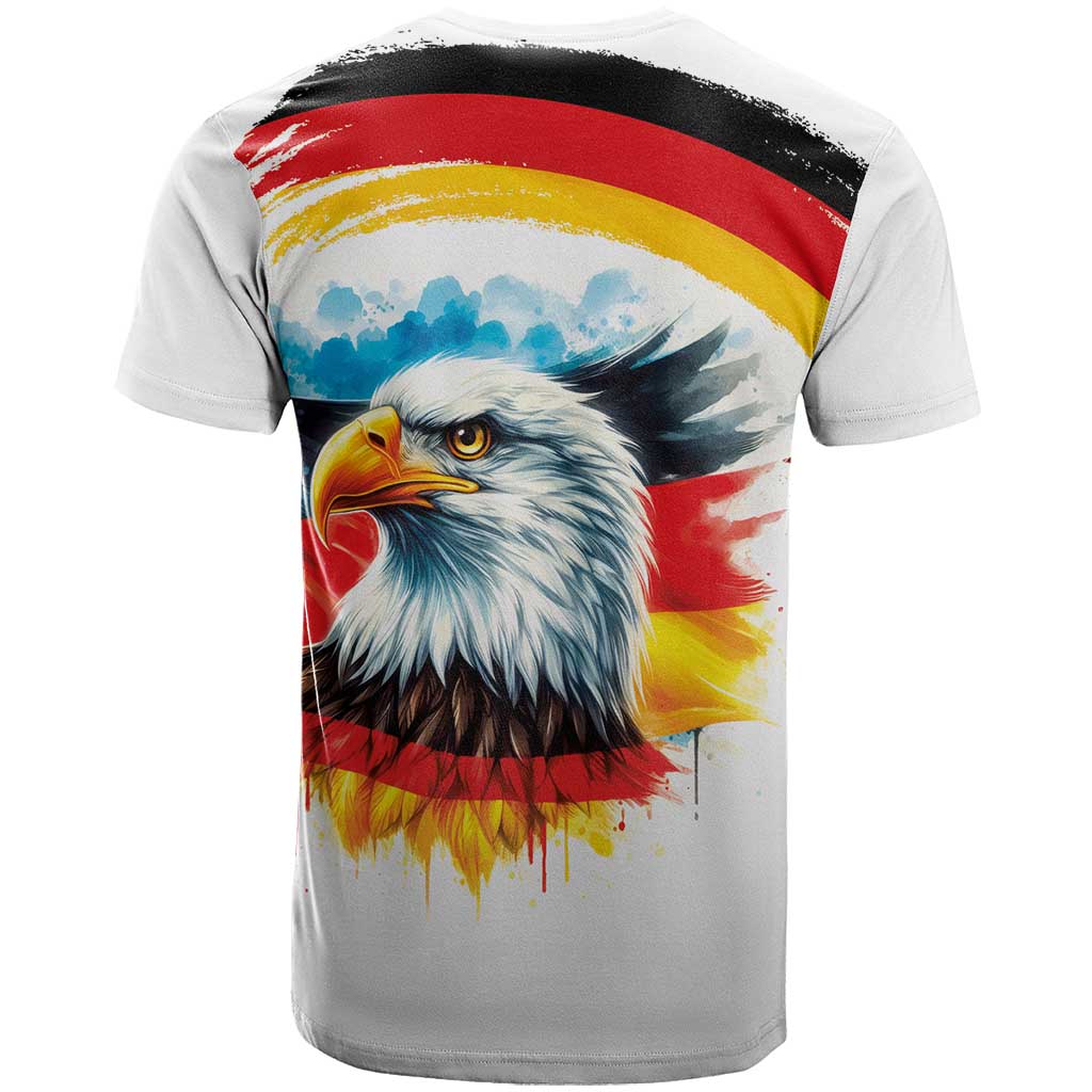 German Unity Day T-Shirt Germany Flag with Eagle Head and Emblem Graphic Tee