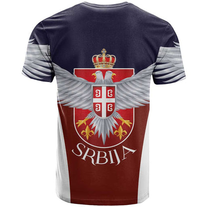 Serbia T-Shirt Double Headed Eage Emblem Sporty Graphic Tee