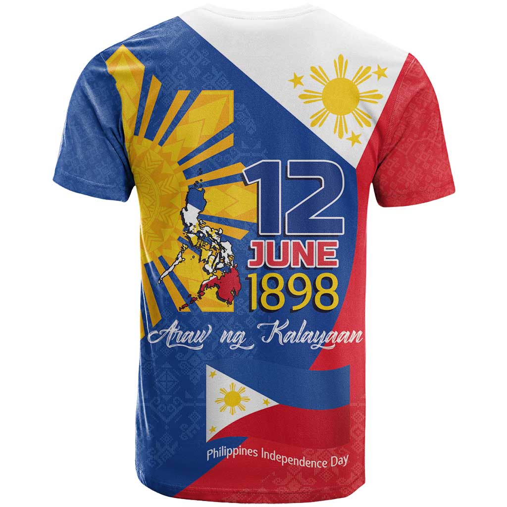 Philippines Independence Day T-Shirt Araw ng Kalayaan Polynesian Sun and YAKAN Pattern Graphic Tee