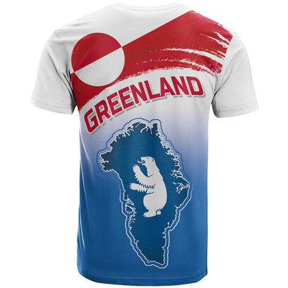 Greenland National Day T-Shirt National Country Flag and Emblem with The Map Graphic Tee
