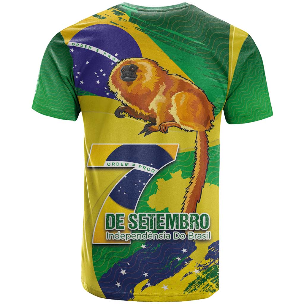 Brazil Independence Day T-Shirt Sete de Setembro and Golden Lion Tamarin Graphic Tee