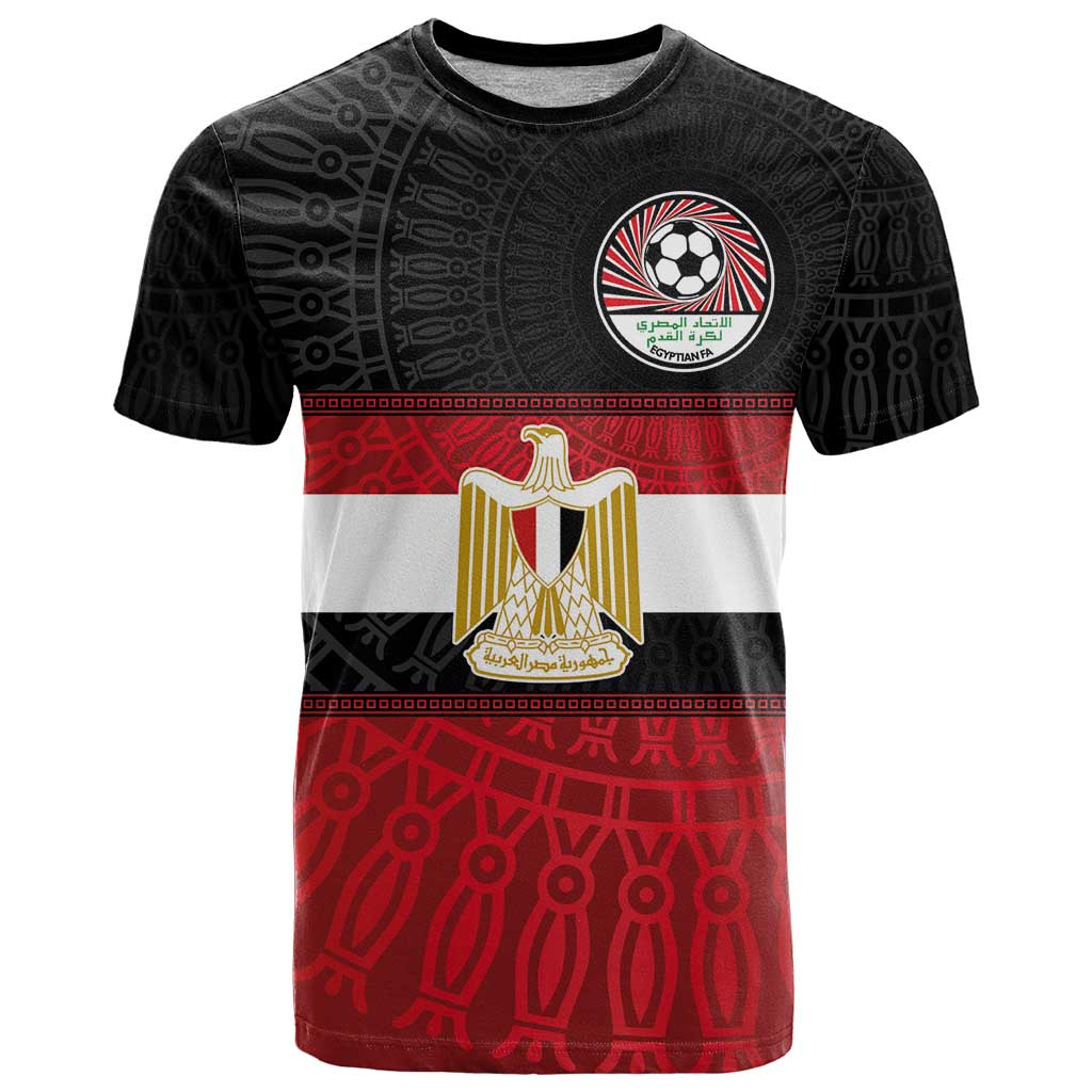 Custom Egypt National Football T-Shirt Egyptian Geometric and Flag Graphic Tee