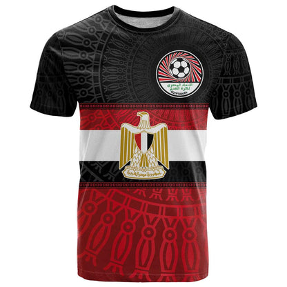 Custom Egypt National Football T-Shirt Egyptian Geometric and Flag Graphic Tee