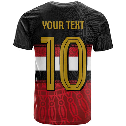 Custom Egypt National Football T-Shirt Egyptian Geometric and Flag Graphic Tee