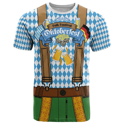 Oktoberfest T-Shirt Beer Festival Spirit Lederhosen Costume Style Graphic Tee