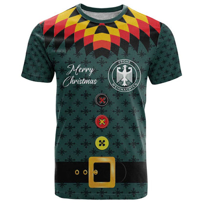 Custom German Christmas T-Shirt German Football Jersey mix Santa Suit Style Graphic Tee