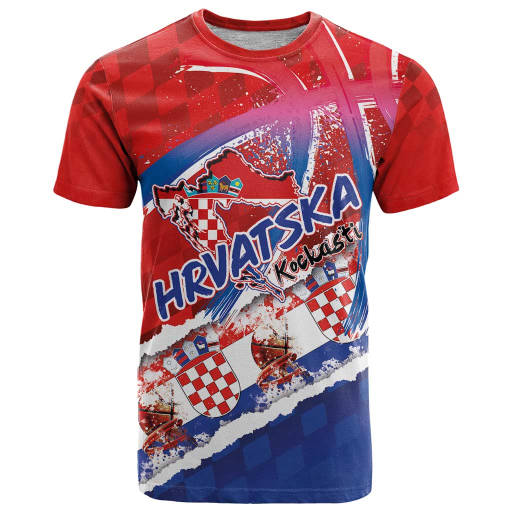Basketball Fan Jersey Croatian T-Shirt Hrvatska-The Chequered Ones Graphic Tee