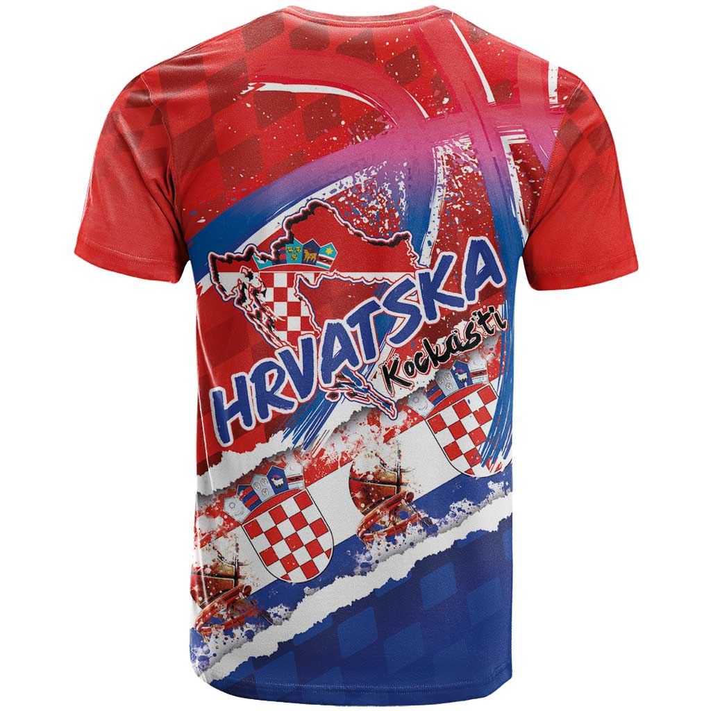 Basketball Fan Jersey Croatian T-Shirt Hrvatska-The Chequered Ones Graphic Tee