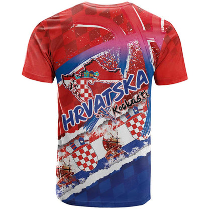 Basketball Fan Jersey Croatian T-Shirt Hrvatska-The Chequered Ones Graphic Tee