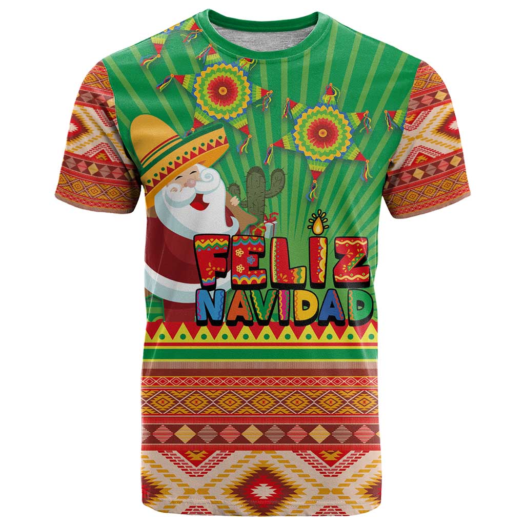 Mexico T-Shirt Feliz Navidad Aztec Geometric Pattern Graphic Tee