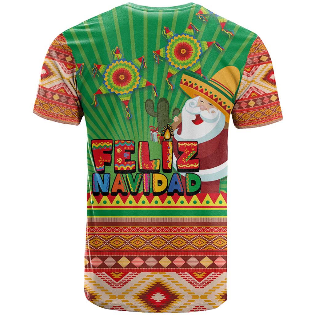 Mexico T-Shirt Feliz Navidad Aztec Geometric Pattern Graphic Tee