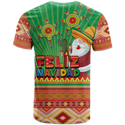 Mexico T-Shirt Feliz Navidad Aztec Geometric Pattern Graphic Tee