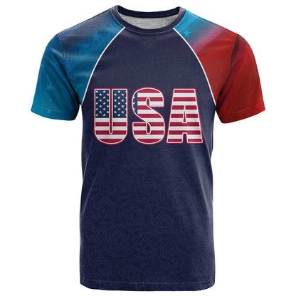 Custom USA Cricket T-Shirt With Flag Style Graphic Tee