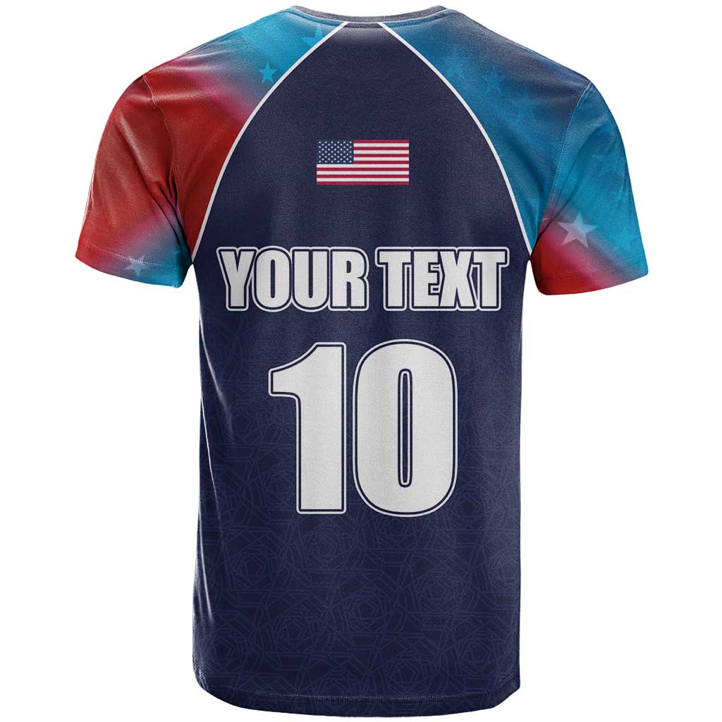 Custom USA Cricket T-Shirt With Flag Style Graphic Tee