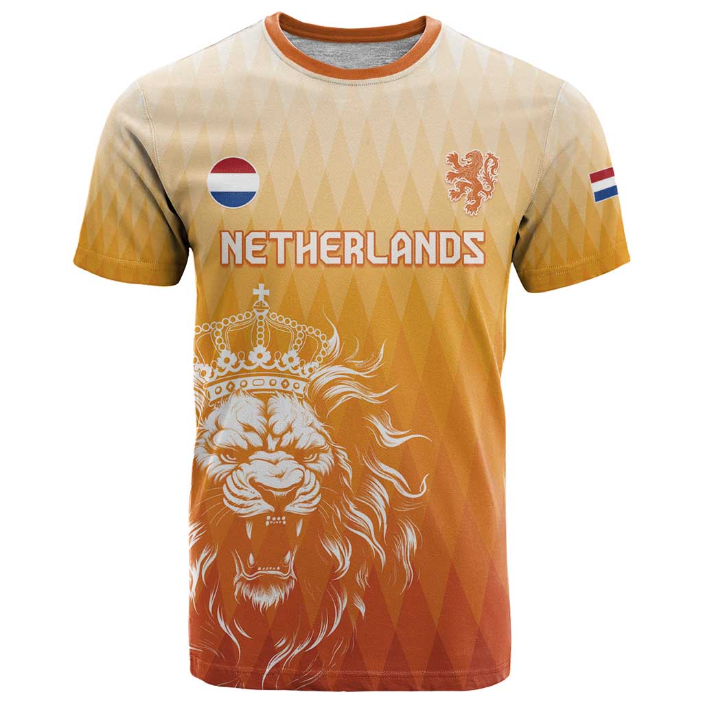 Custom Netherlands 2024 Football T-Shirt Go Champions Oranje Lions Graphic Tee