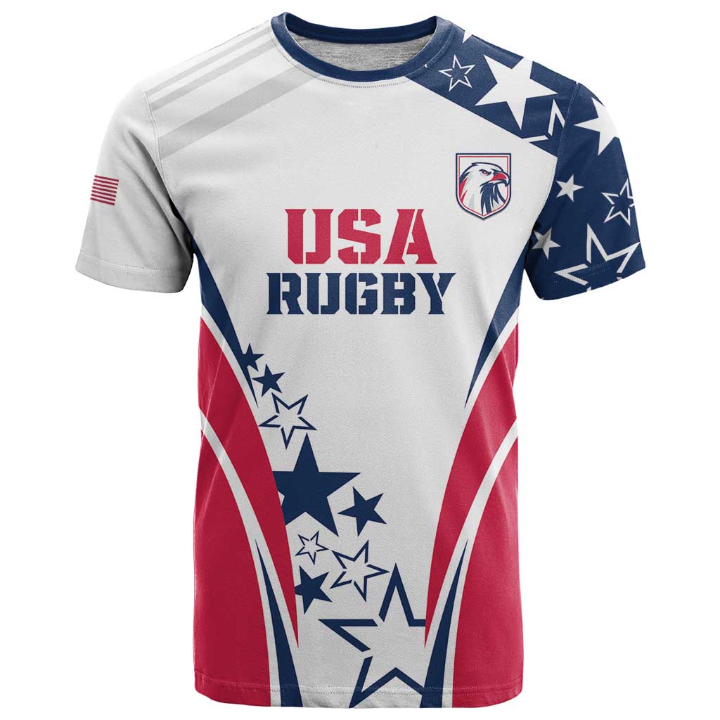 Custom USA Rugby 2024 T-Shirt Eagles Reigns Supreme White Version Graphic Tee