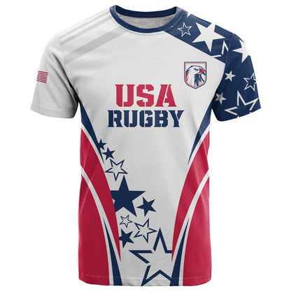 Custom USA Rugby 2024 T-Shirt Eagles Reigns Supreme White Version Graphic Tee