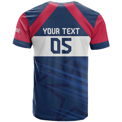 Custom USA Rugby 2024 T-Shirt Eagles Reigns Supreme Blue Version Graphic Tee