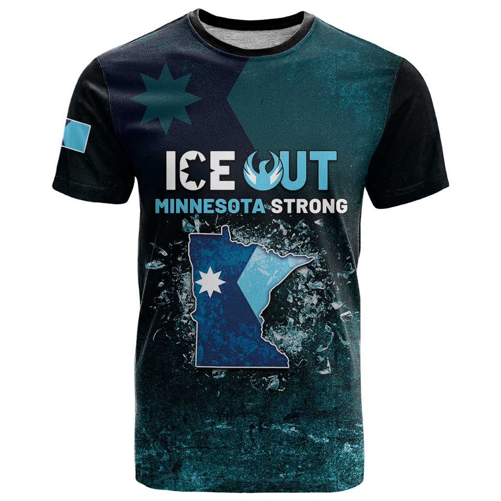 Personalized Ice Out Of Minnesota T-Shirt State Flag Justice Protest Resistance Graphic Tee