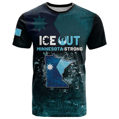Personalized Ice Out Of Minnesota T-Shirt State Flag Justice Protest Resistance Graphic Tee